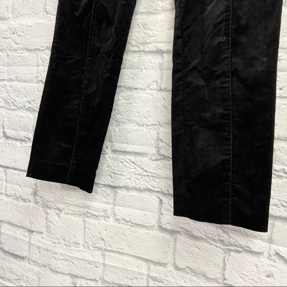 Anthropologie Women The Essential Slim Velvet Trouser Size 2 Cropped Solid Black - Picture 6 of 8